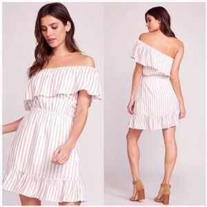 BB DAKOTA Striped One Shoulder Mini Dress
